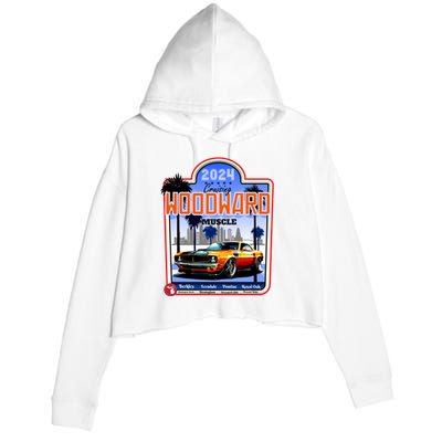 2024 Cruising Woodward Muscle Car Scenic Crop Fleece Hoodie