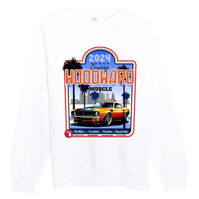 2024 Cruising Woodward Muscle Car Scenic Premium Crewneck Sweatshirt