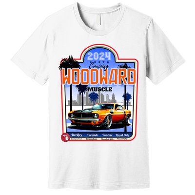 2024 Cruising Woodward Muscle Car Scenic Premium T-Shirt