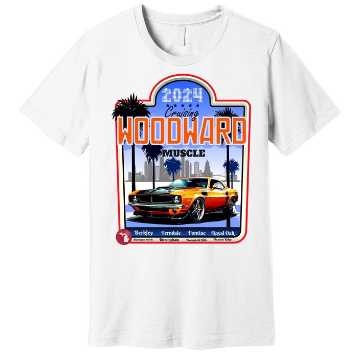 2024 Cruising Woodward Muscle Car Scenic Premium T-Shirt