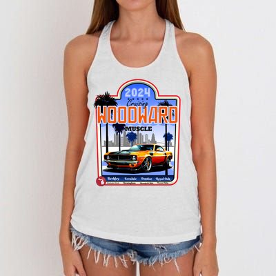 2024 Cruising Woodward Muscle Car Scenic Women's Knotted Racerback Tank