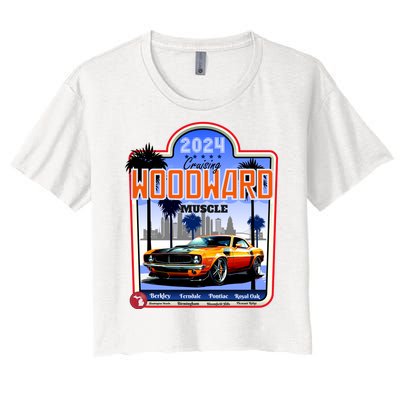 2024 Cruising Woodward Muscle Car Scenic Women's Crop Top Tee