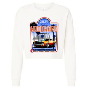 2024 Cruising Woodward Muscle Car Scenic Cropped Pullover Crew