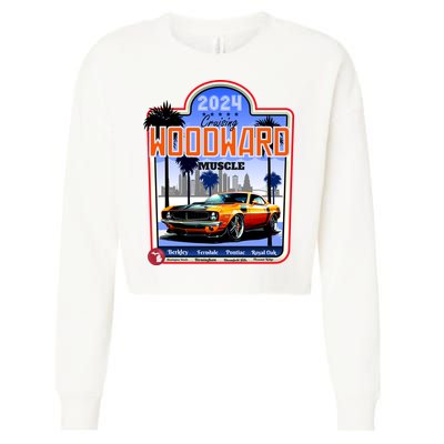 2024 Cruising Woodward Muscle Car Scenic Cropped Pullover Crew