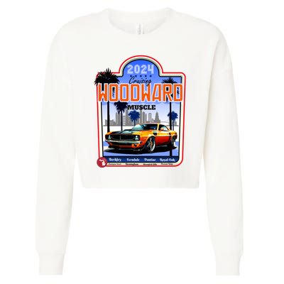 2024 Cruising Woodward Muscle Car Scenic Cropped Pullover Crew