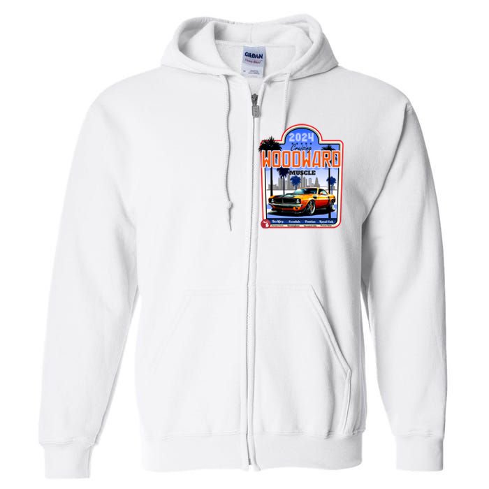 2024 Cruising Woodward Muscle Car Scenic Full Zip Hoodie