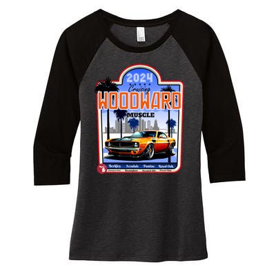 2024 Cruising Woodward Muscle Car Scenic Women's Tri-Blend 3/4-Sleeve Raglan Shirt