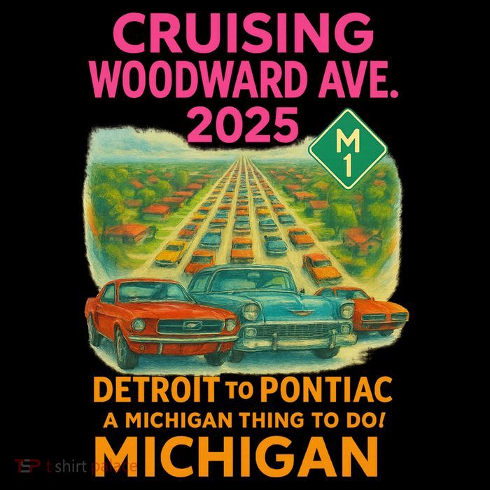 2025 Cruising Woodward Ave Detroit To Pontiac Car Cruise M1 7-Panel Snapback Hat