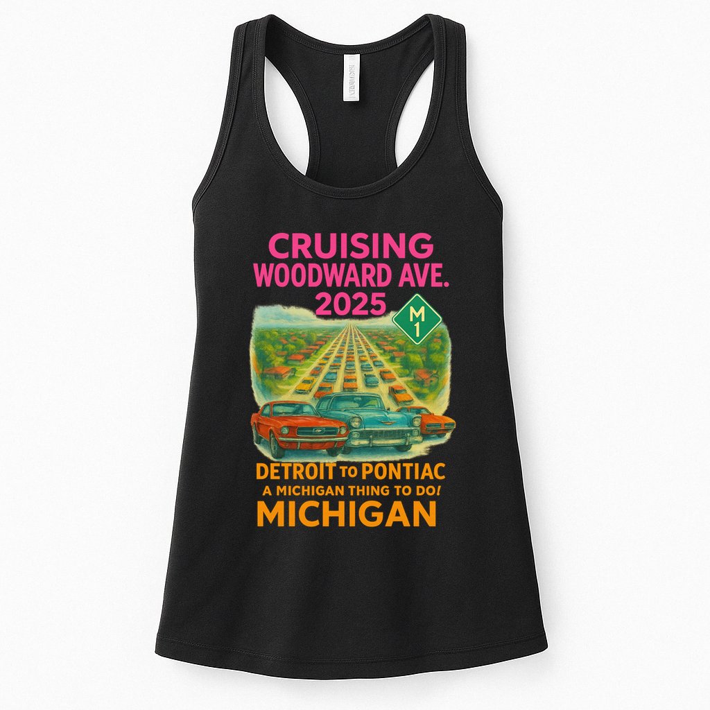 2025 Cruising Woodward Ave Detroit To Pontiac Car Cruise M1 Womens Tank Top