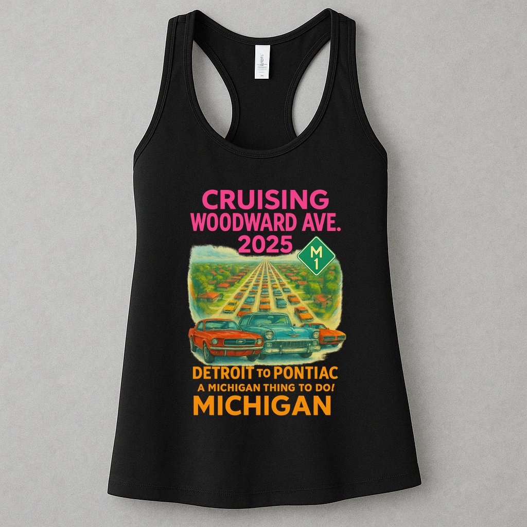 2025 Cruising Woodward Ave Detroit To Pontiac Car Cruise M1 Womens Tank Top