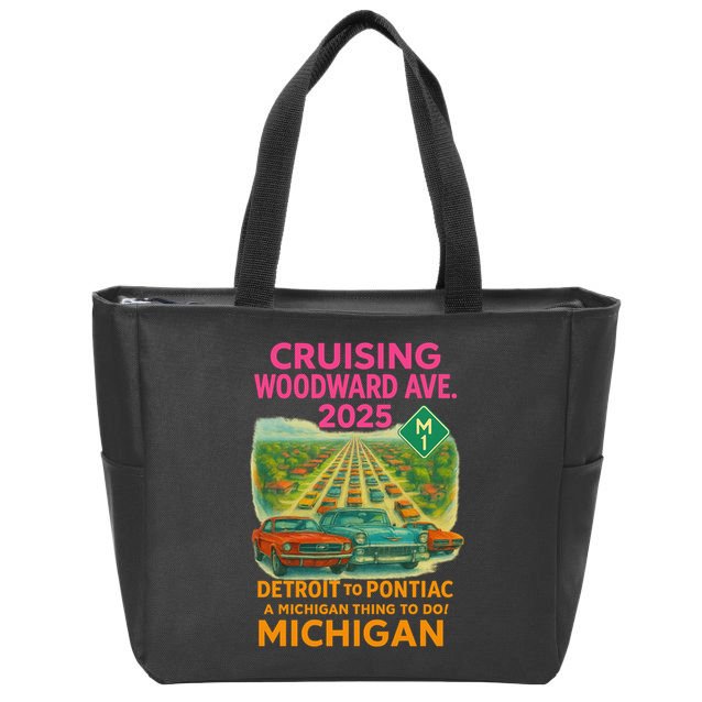 2025 Cruising Woodward Ave Detroit To Pontiac Car Cruise M1 Zip Tote Bag