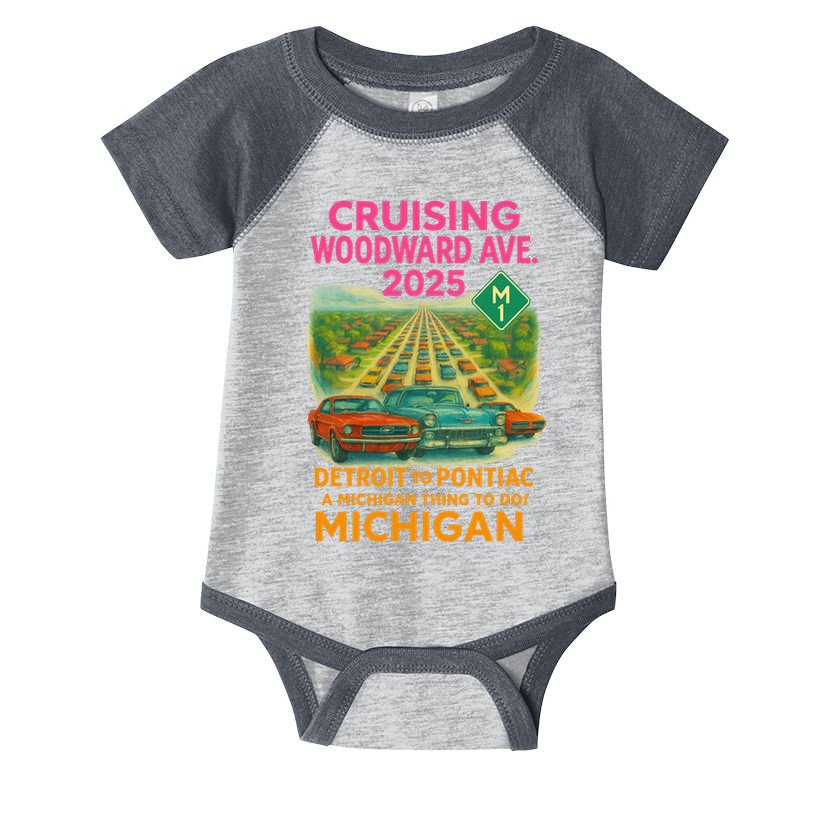 2025 Cruising Woodward Ave Detroit To Pontiac Car Cruise M1 Infant Baby Jersey Bodysuit
