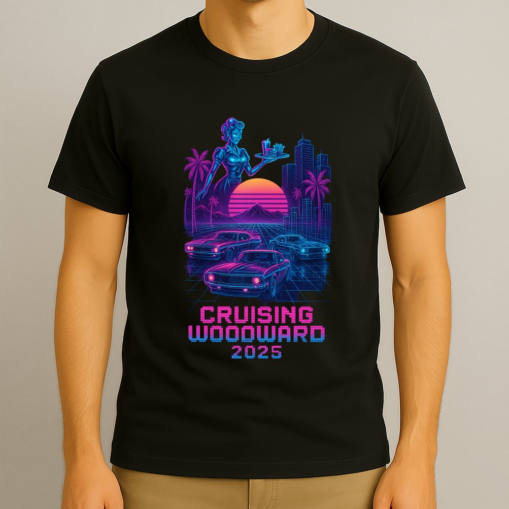 2025 Cruising Woodward Neon Vibes T-Shirt