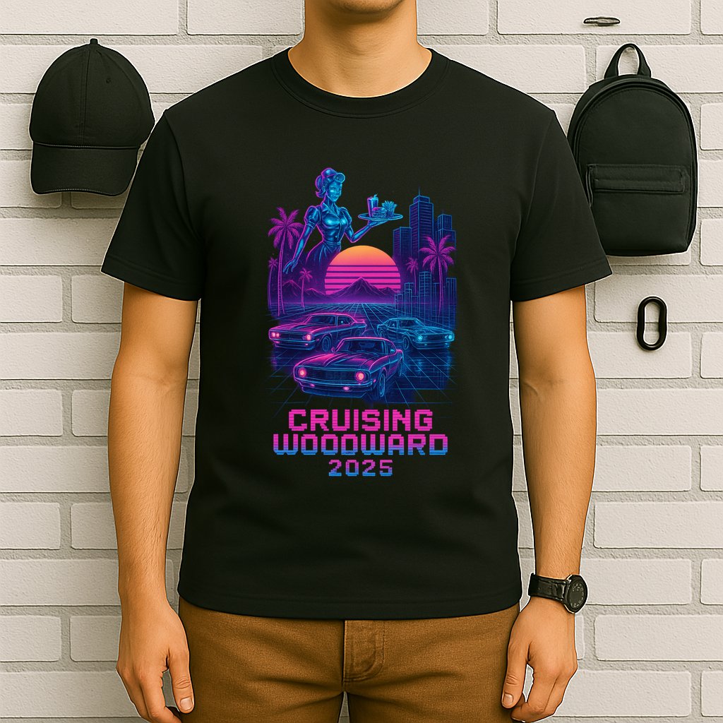 2025 Cruising Woodward Neon Vibes T-Shirt