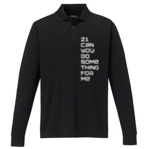 21 Can You Do Something For Me Performance Long Sleeve Polo