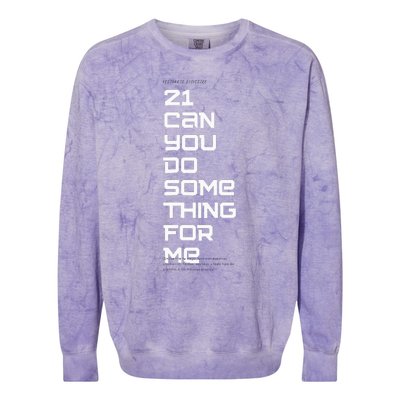 21 Can You Do Something For Me Music Lyrics Quote Colorblast Crewneck Sweatshirt