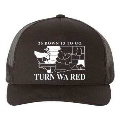 26 Down 13 To Go Turn Wa Red Yupoong Adult 5-Panel Trucker Hat