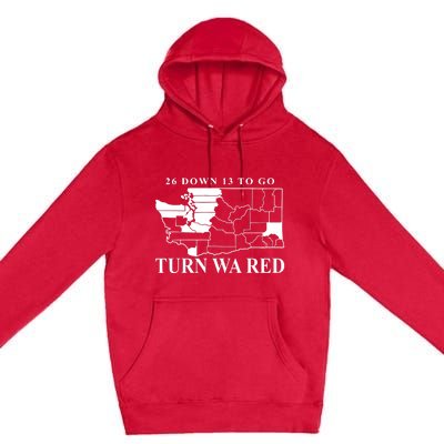 26 Down 13 To Go Turn Wa Red Premium Pullover Hoodie