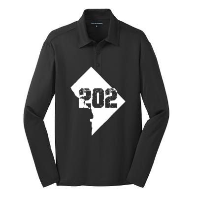 202 Dc Area Code Washington Silk Touch Performance Long Sleeve Polo