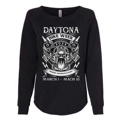 2024 Daytona Beach Bike Week Checkered Flag Womens California Wash Sweatshirt