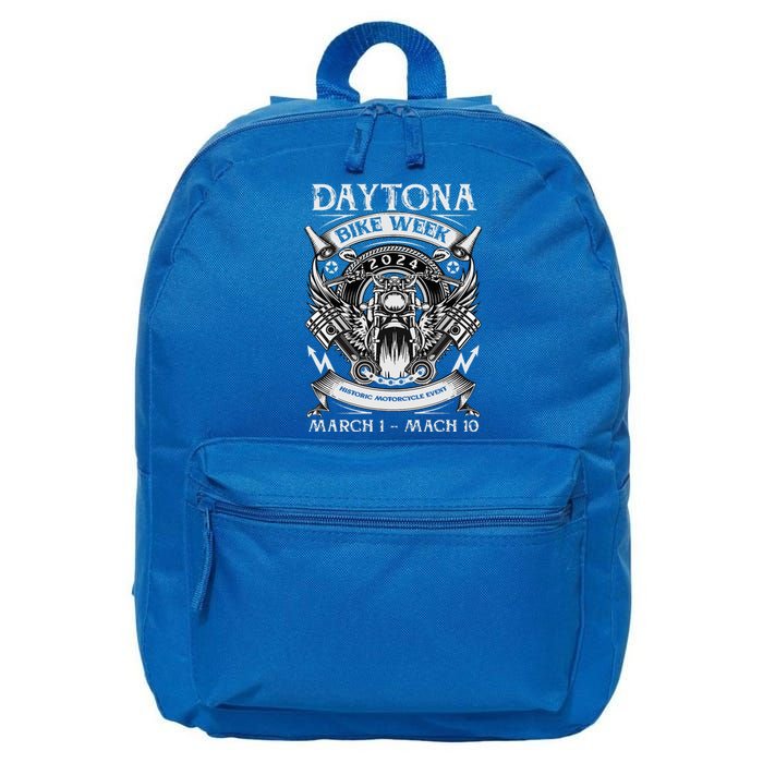 2024 Daytona Beach Bike Week Checkered Flag 16 in Basic Backpack