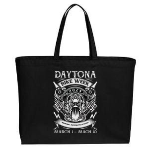 2024 Daytona Beach Bike Week Checkered Flag Cotton Canvas Jumbo Tote