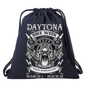 2024 Daytona Beach Bike Week Checkered Flag Drawstring Bag