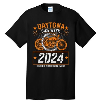 2024 Daytona Beach Bike Week Checkered Flag Tall T-Shirt