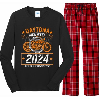 2024 Daytona Beach Bike Week Checkered Flag Long Sleeve Pajama Set