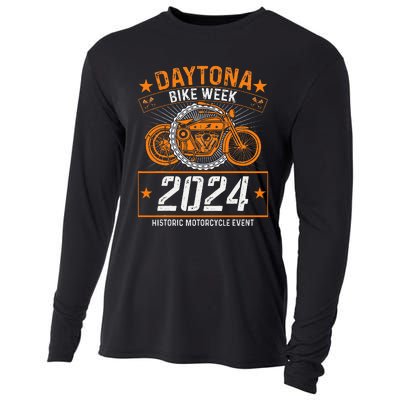 2024 Daytona Beach Bike Week Checkered Flag Cooling Performance Long Sleeve Crew