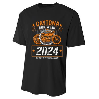 2024 Daytona Beach Bike Week Checkered Flag Performance Sprint T-Shirt