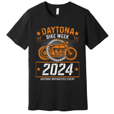 2024 Daytona Beach Bike Week Checkered Flag Premium T-Shirt