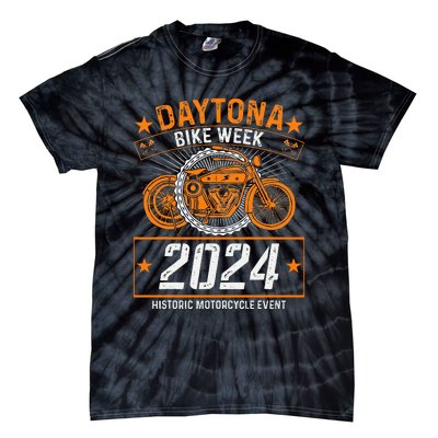 2024 Daytona Beach Bike Week Checkered Flag Tie-Dye T-Shirt