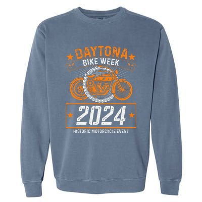 2024 Daytona Beach Bike Week Checkered Flag Garment-Dyed Sweatshirt