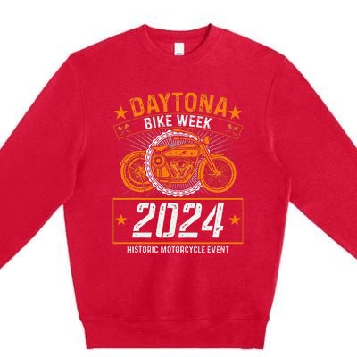 2024 Daytona Beach Bike Week Checkered Flag Premium Crewneck Sweatshirt