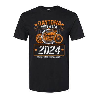 2024 Daytona Beach Bike Week Checkered Flag Softstyle CVC T-Shirt