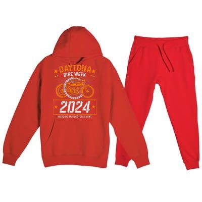 2024 Daytona Beach Bike Week Checkered Flag Premium Hooded Sweatsuit Set