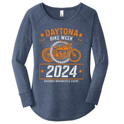 2024 Daytona Beach Bike Week Checkered Flag Women's Perfect Tri Tunic Long Sleeve Shirt