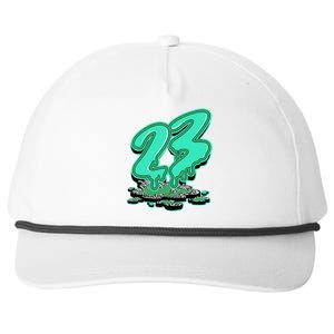 23 Drip Black Green Glow 3s Matching Snapback Five-Panel Rope Hat