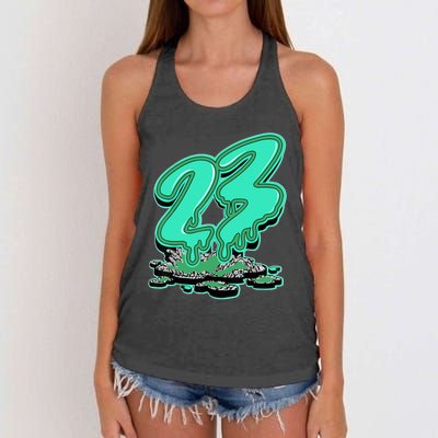 23 Drip Black Green Glow 3s Matching Women's Knotted Racerback Tank