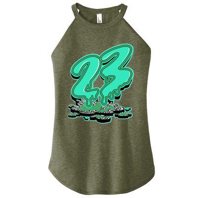 23 Drip Black Green Glow 3s Matching Women’s Perfect Tri Rocker Tank