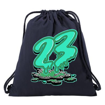 23 Drip Black Green Glow 3s Matching Drawstring Bag