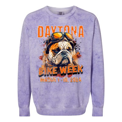 2024 Daytona Beach Bike Week Vintage Rally Art On Front Colorblast Crewneck Sweatshirt