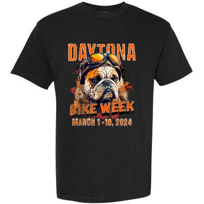 2024 Daytona Beach Bike Week Vintage Rally Art On Front Garment-Dyed Heavyweight T-Shirt