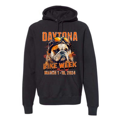 2024 Daytona Beach Bike Week Vintage Rally Art On Front Premium Hoodie