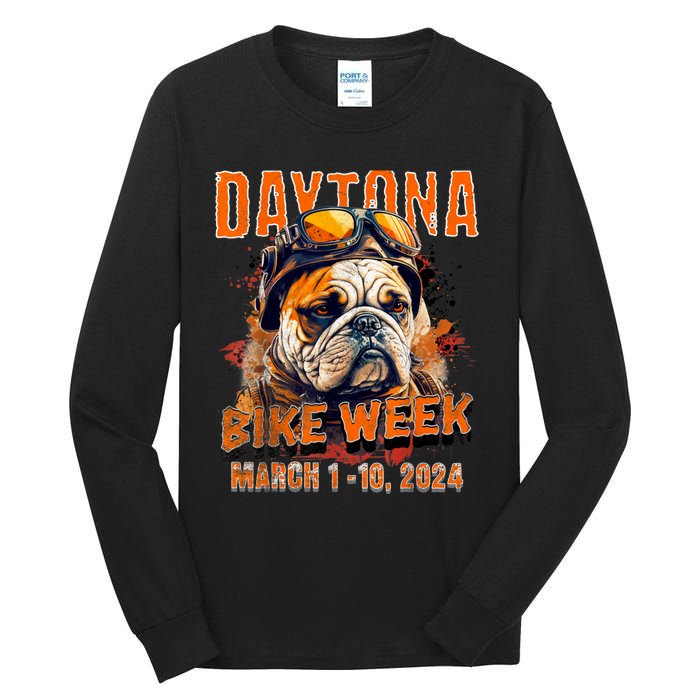 2024 Daytona Beach Bike Week Vintage Rally Art On Front Tall Long Sleeve T-Shirt