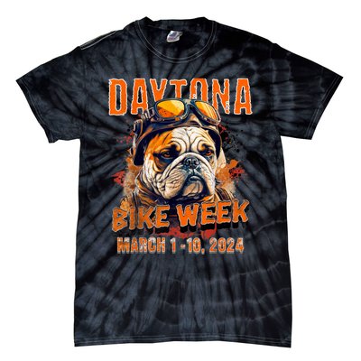 2024 Daytona Beach Bike Week Vintage Rally Art On Front Tie-Dye T-Shirt