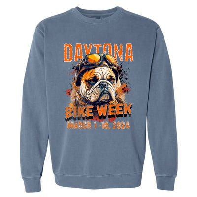 2024 Daytona Beach Bike Week Vintage Rally Art On Front Garment-Dyed Sweatshirt