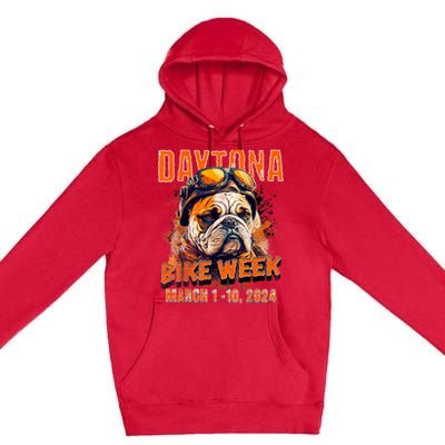 2024 Daytona Beach Bike Week Vintage Rally Art On Front Premium Pullover Hoodie