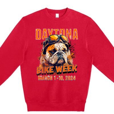 2024 Daytona Beach Bike Week Vintage Rally Art On Front Premium Crewneck Sweatshirt